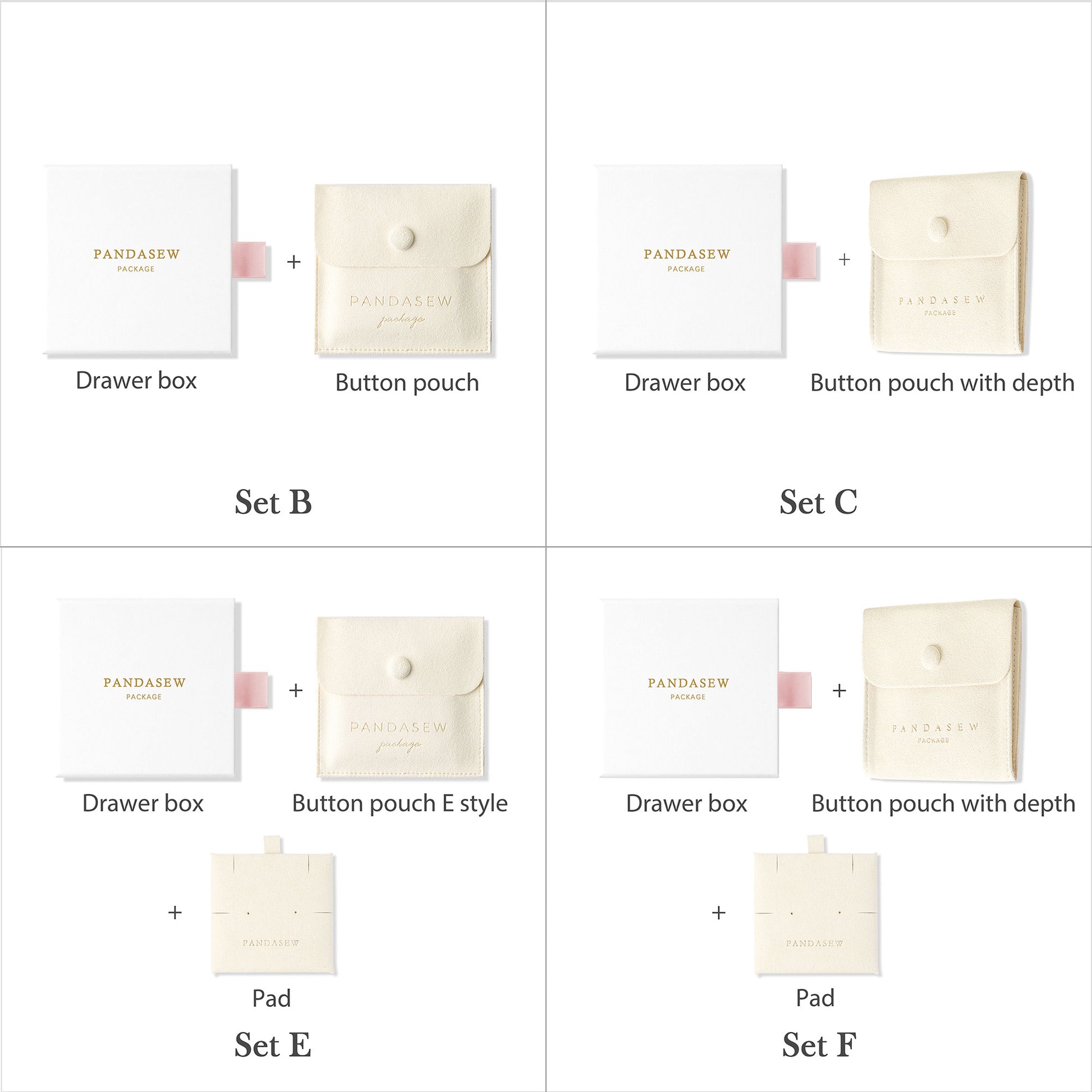 custom white jewelry box with pouch set