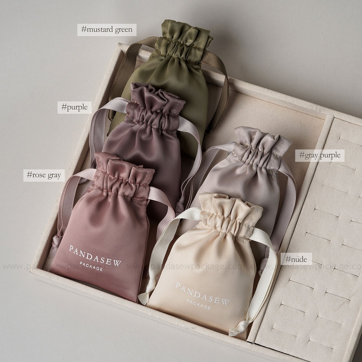 100pcs Dense silk satin bag custom jewelry pouch high quality thick and soft pouch DSD-107