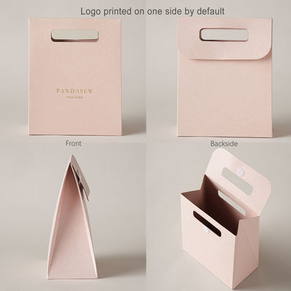 50pcs Customize Paper bag gift package bag with personalized logo wedding bag  Flat Packing STB-002