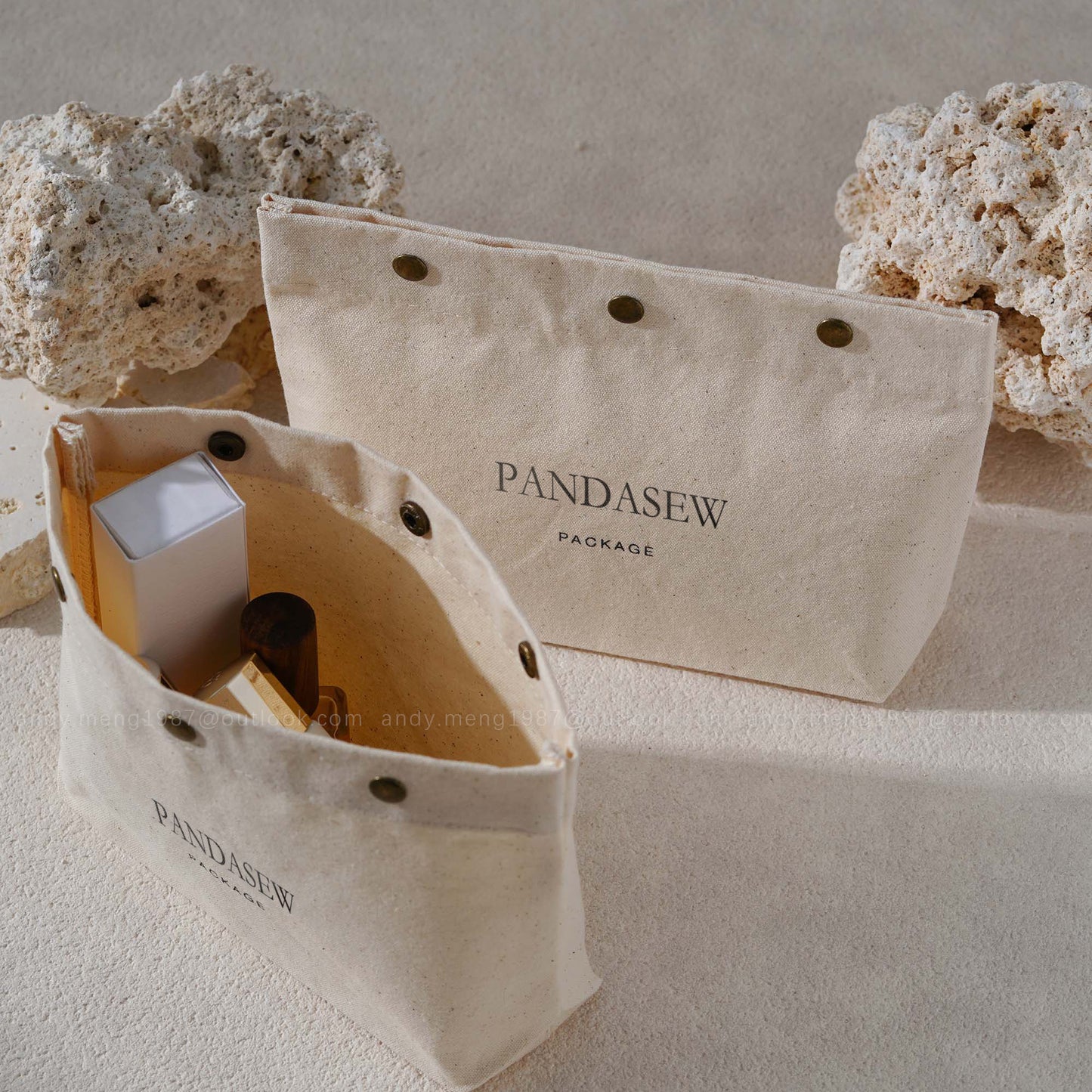 100pcs Custom Snap Cotton Bag flat bottom Gift Packaging: Rigid and Well-tailored B3M-123