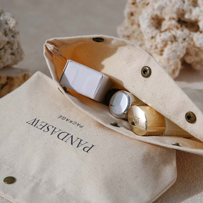 100pcs Custom Snap Cotton Bag flat bottom Gift Packaging: Rigid and Well-tailored B3M-123