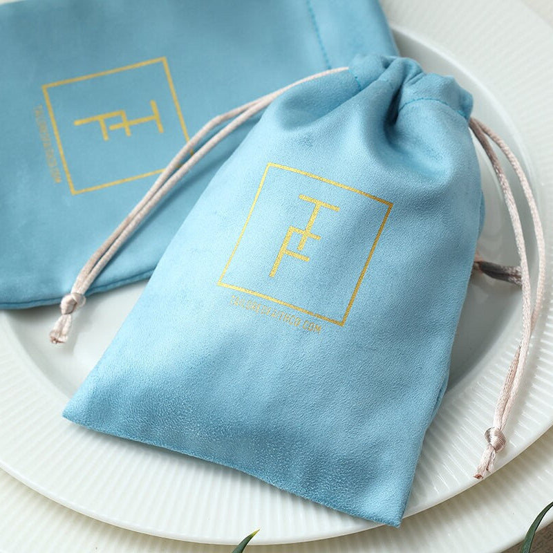 100pcs Flannel Drawstring Bags Custom Logo best quality jewelry packages Cosmetic packaging bags  Pandasew wholesale FLA-110