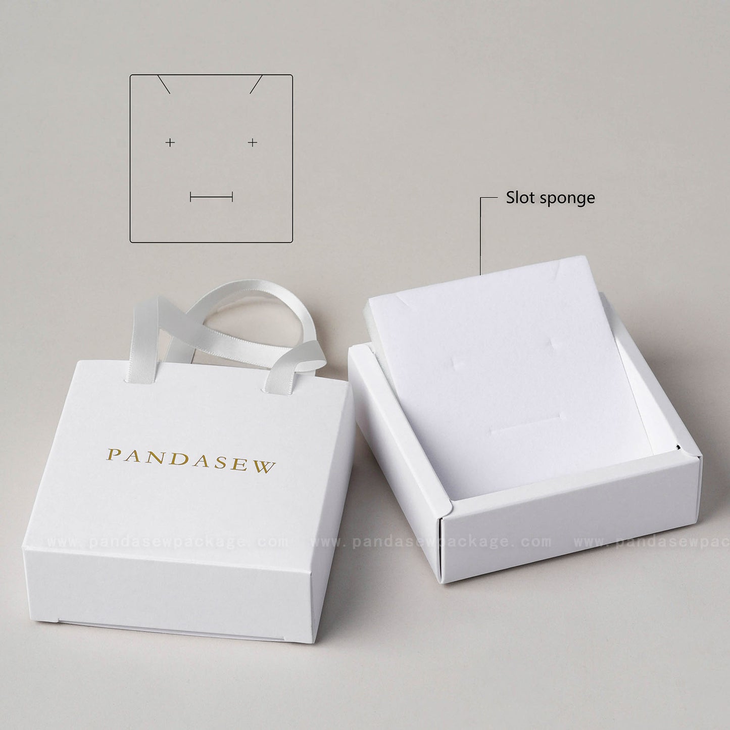 50pcs 10*10*3.5cm Jewelry Box Bracelet Box Pandasew Custom Logo Free Shipping BXt-146