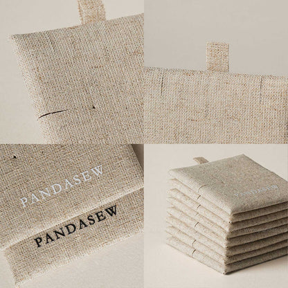 50 sets linen bags with pads set, jewellery packaging ideas custom earring necklace bracelet package ZH-155