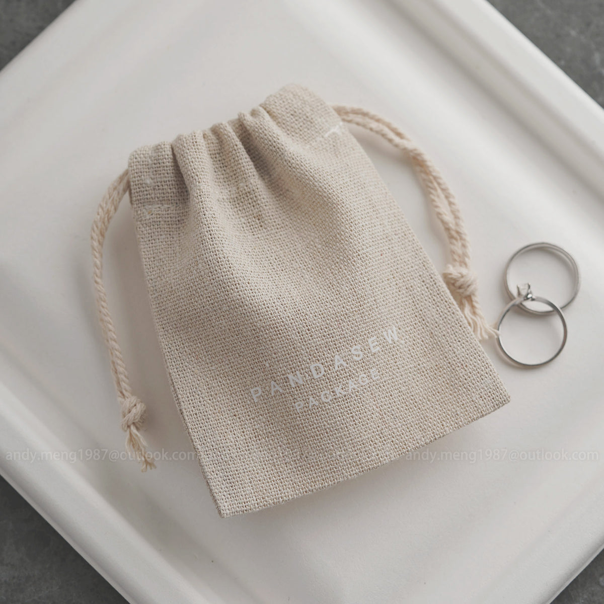 50pcs Linen Drawstring Generic Top Jewelry Package Custom Logo produce any size bag LN-110