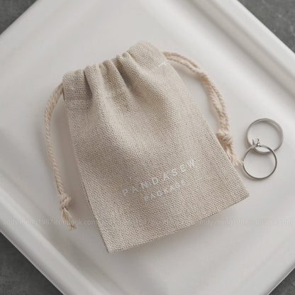 50pcs Linen Drawstring Generic Top Jewelry Package Custom Logo produce any size bag LN-110