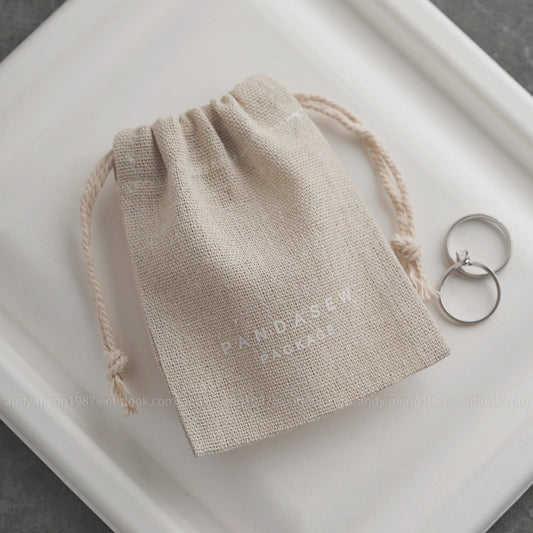 50pcs Linen Drawstring Generic Top Jewelry Package Custom Logo produce any size bag LN-110