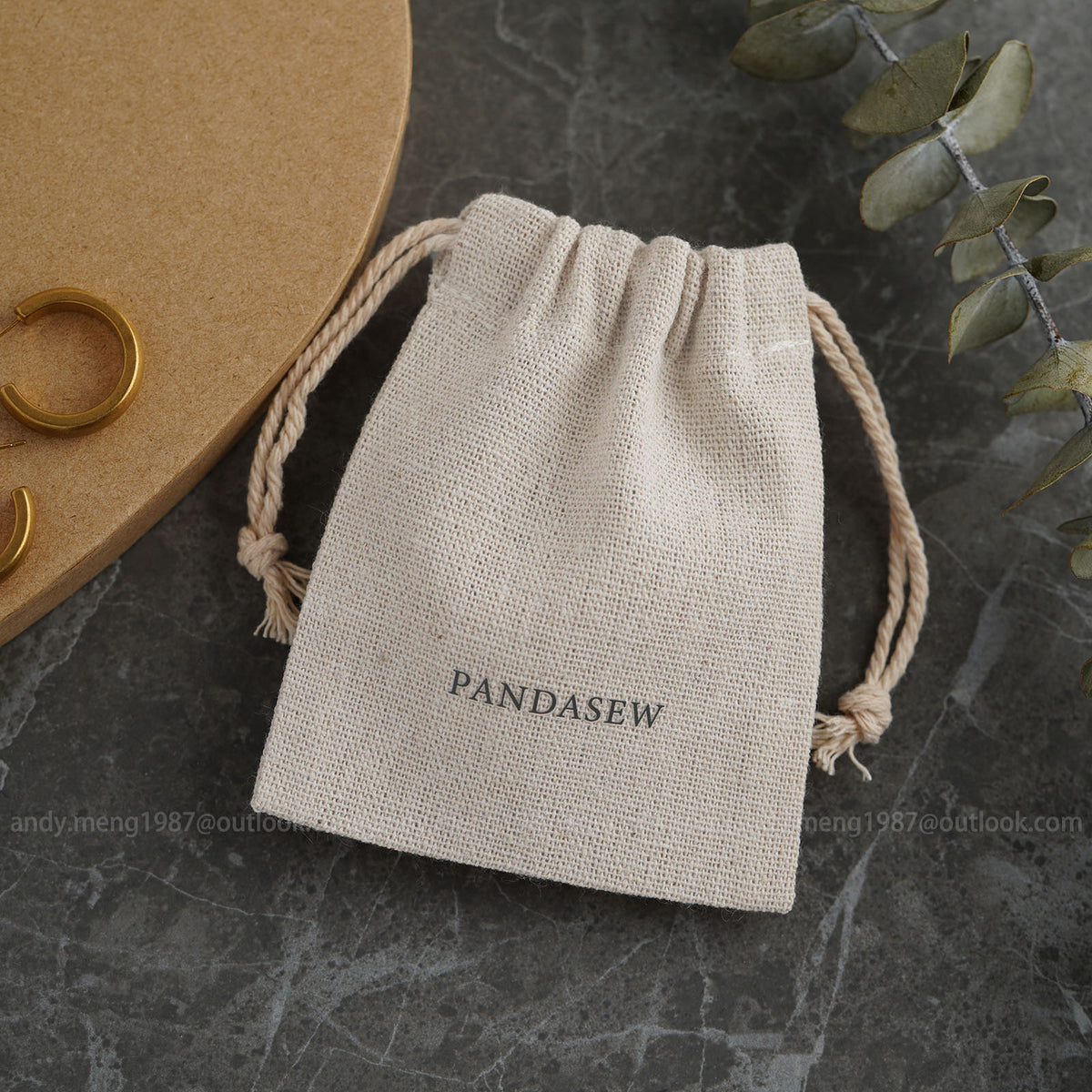 50pcs Linen Drawstring Generic Top Jewelry Package Custom Logo produce any size bag LN-110