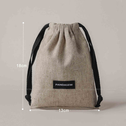 100pcs Linen Drawstring Bag Custom Logo on Label Jewelry Package Gift Bag LN-115