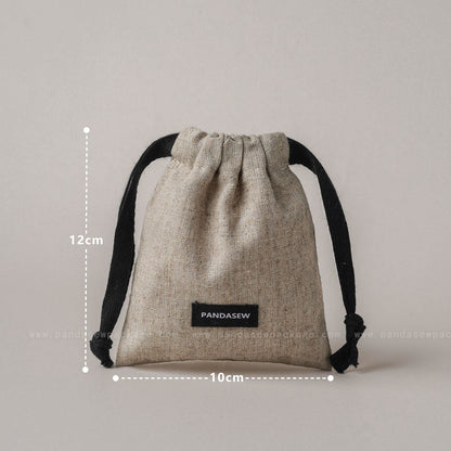 100pcs Linen Drawstring Bag Custom Logo on Label Jewelry Package Gift Bag LN-115