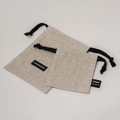 100pcs Linen Drawstring Bag Custom Logo on Label Jewelry Package Gift Bag LN-115