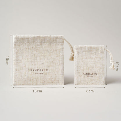 100pcs Bamboo Linen Drawstring Jewelry Package Custom Logo produce any size bag LN-114