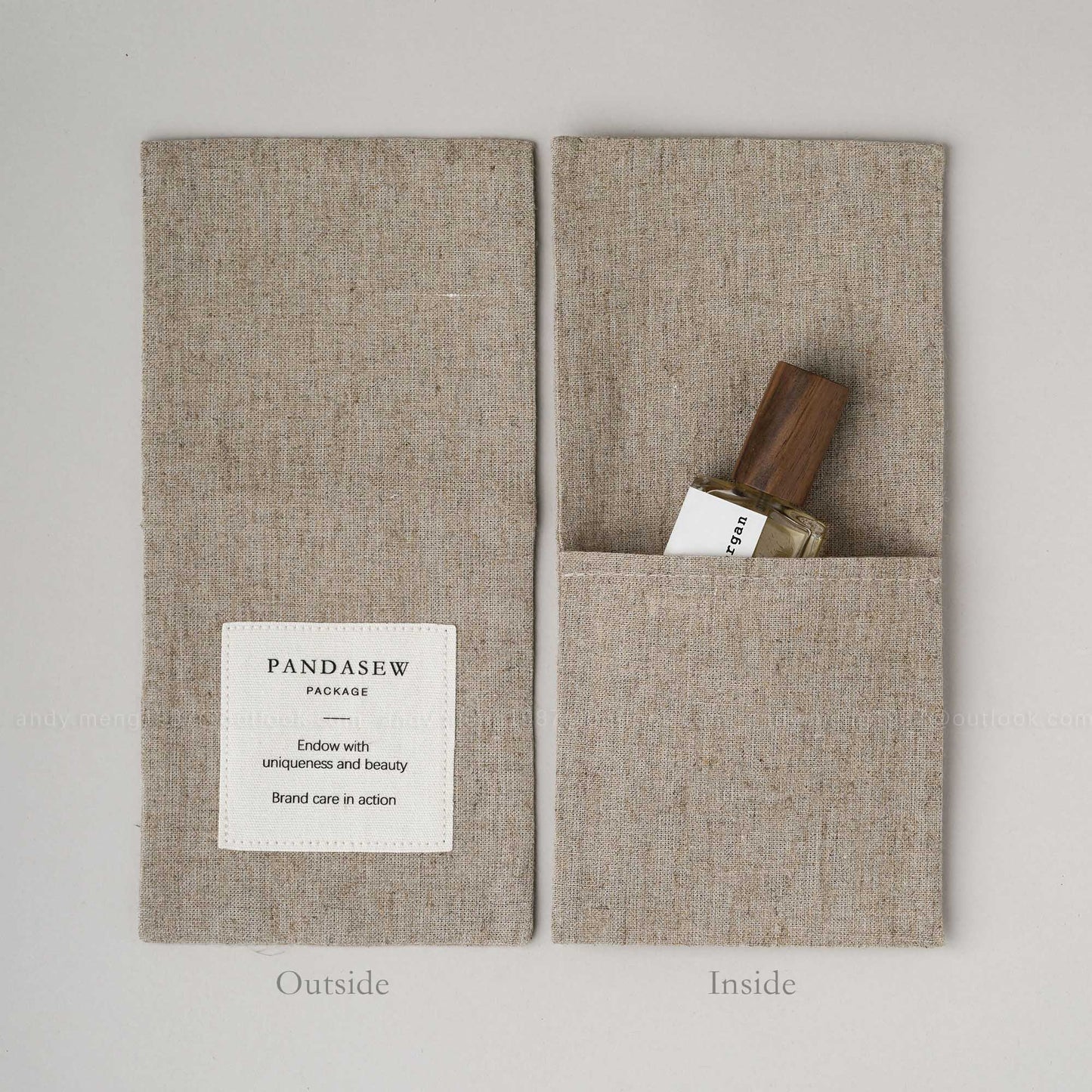 Pandasew linen envelope bag with logo printing