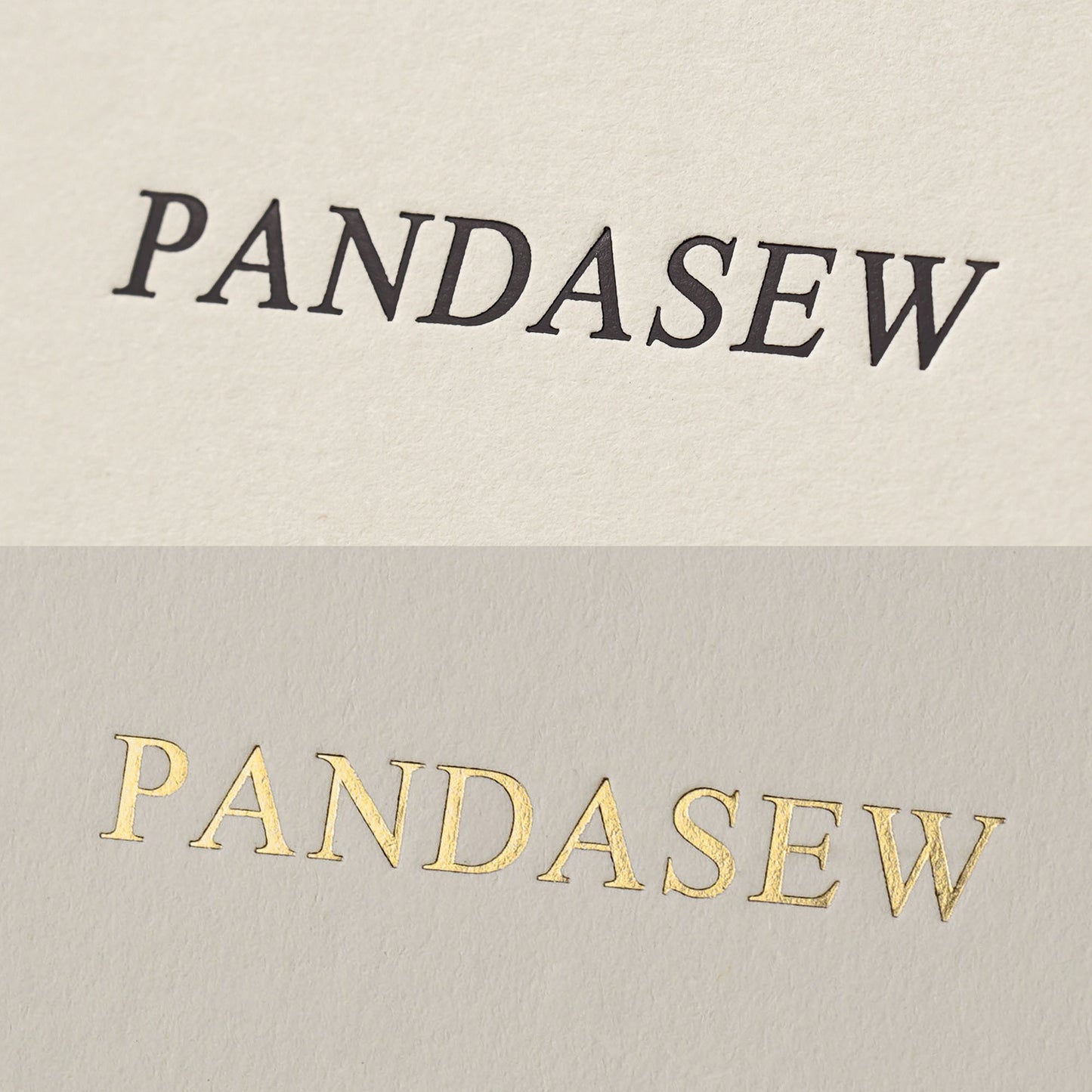 pandasew black and gold logo debossed