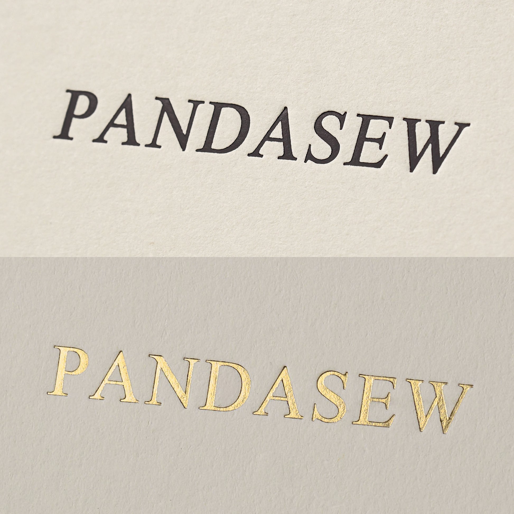 pandasew black and gold logo debossed