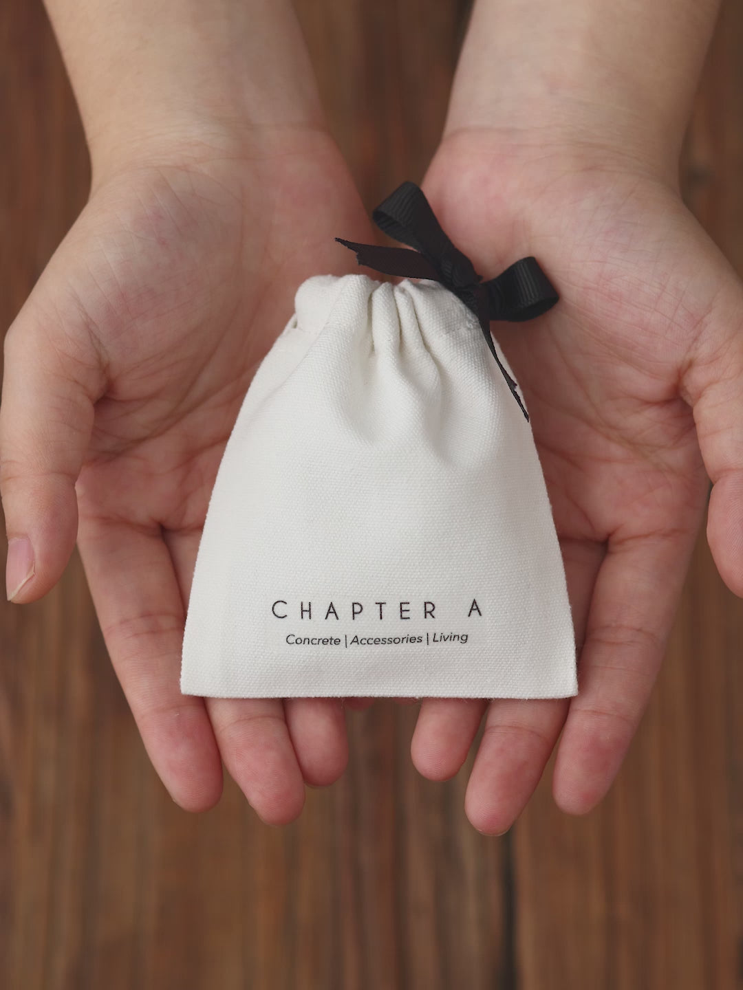 white cotton canvas with single sided grosgrain ribbon drawstring bag