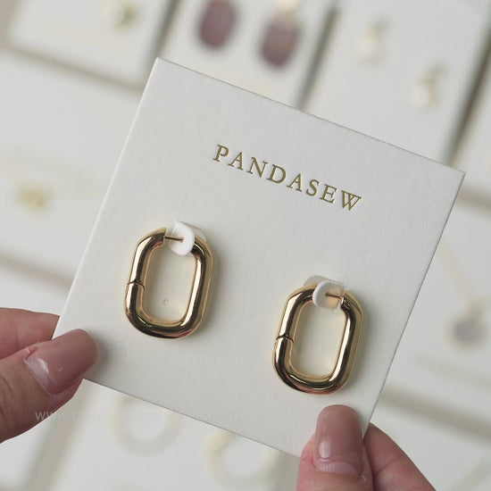 Pandasew earring cards deboss gold logo