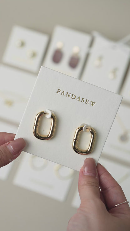 Pandasew earring cards deboss gold logo