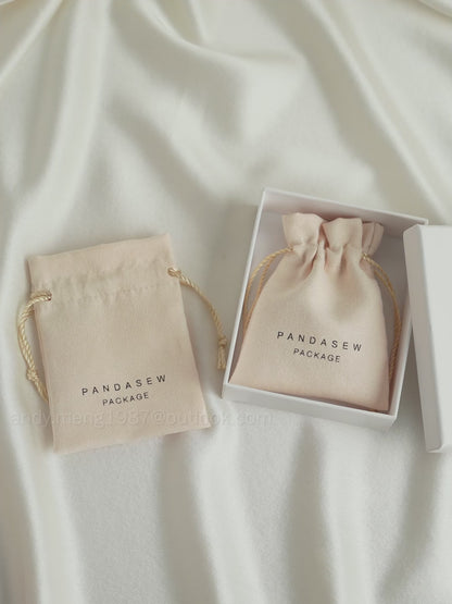 100pcs Suede Drawstring Bag Pandasew Custom Logo Dusty Bags Shoes Package Custom Jewellery Packging Bags  Wholesale SUE-170