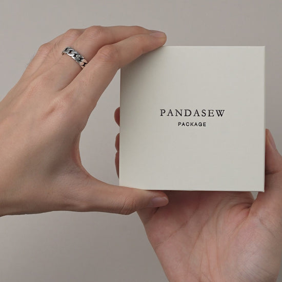 Pandasew cream jewelry box with bag set print logo