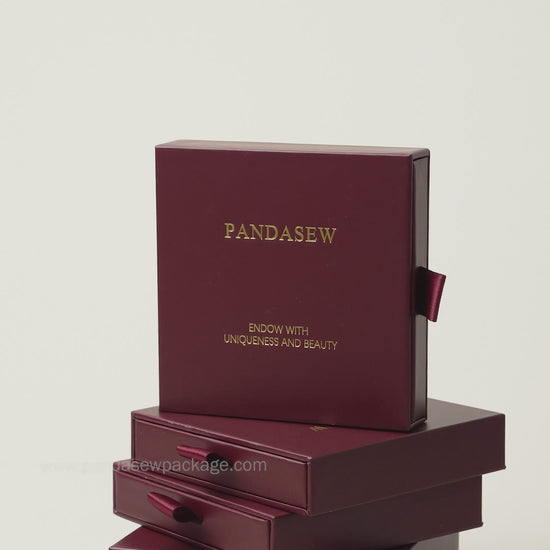flip jewelry box burgundy custom logo