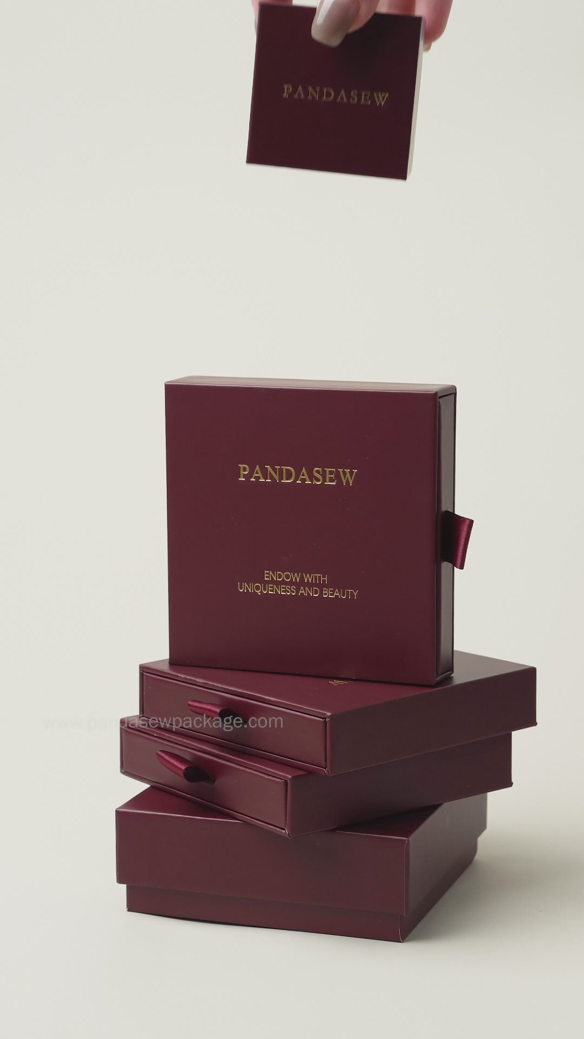 flip jewelry box burgundy custom logo