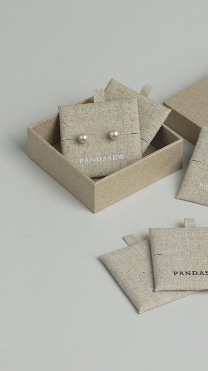 50 sets linen bags with pads set, jewellery packaging ideas custom earring necklace bracelet package ZH-155