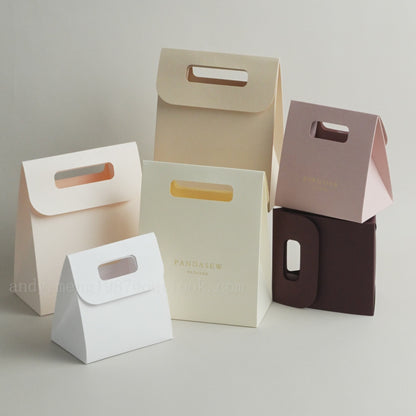 50pcs Customize Paper bag gift package bag with personalized logo wedding bag  Flat Packing STB-002