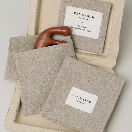 linen envelope bag with label customized