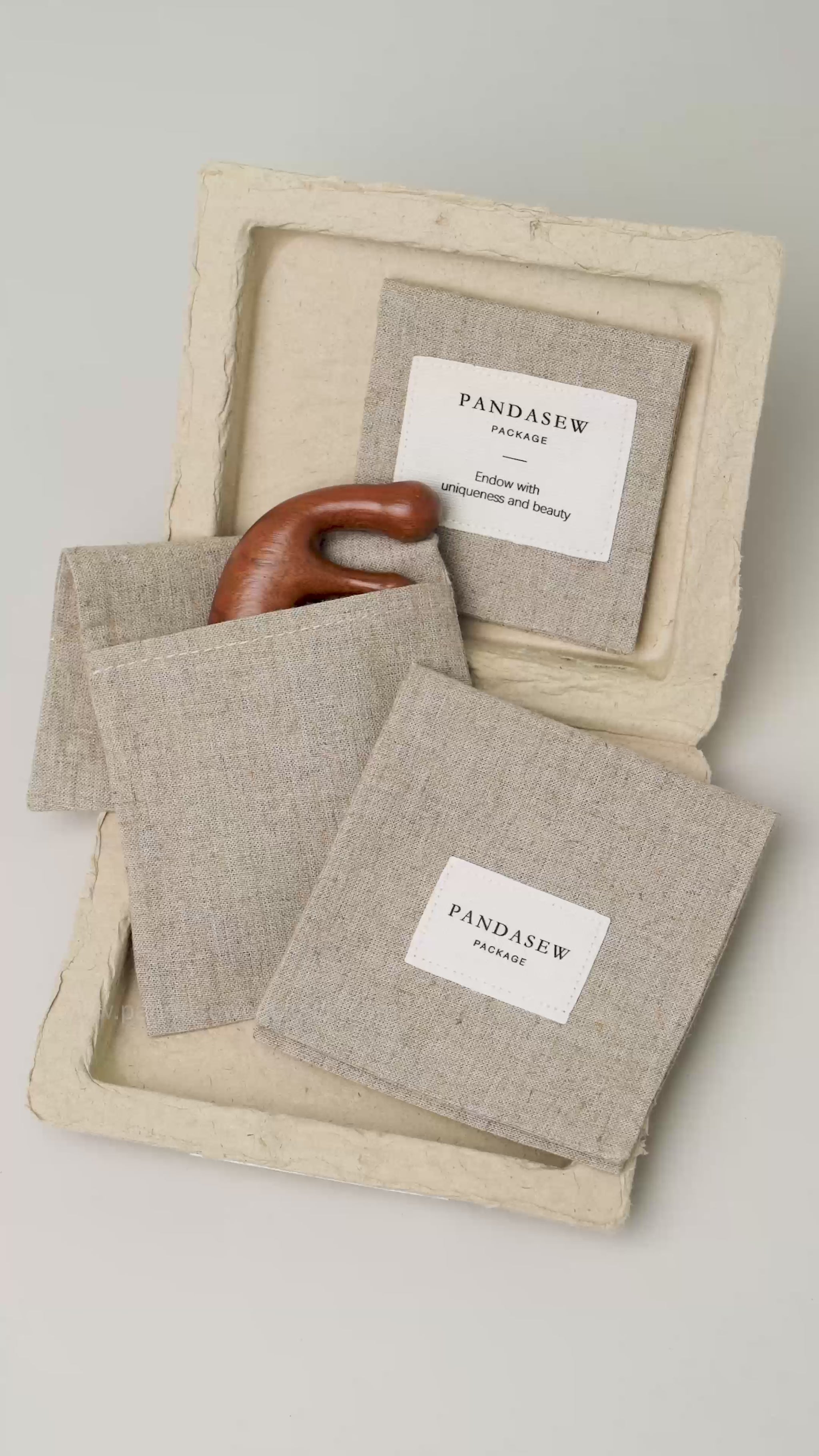 linen envelope bag with label customized