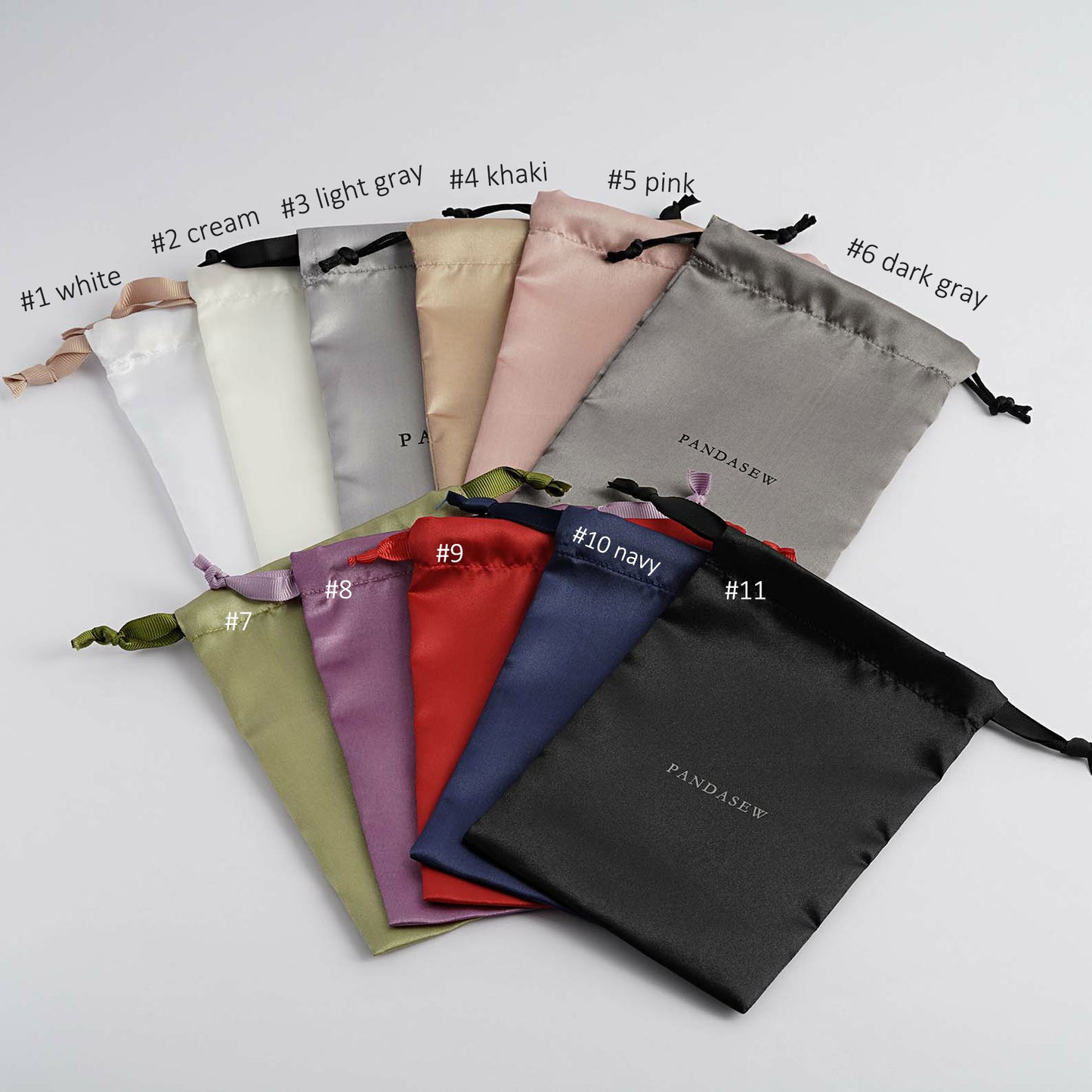 100pcs Satin Drawstring Bags Custom Logo and size Dust bag jewelry packaging personalized logo ST-111