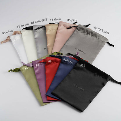 100pcs Satin Drawstring Bags Custom Logo and size Dust bag jewelry packaging personalized logo ST-111