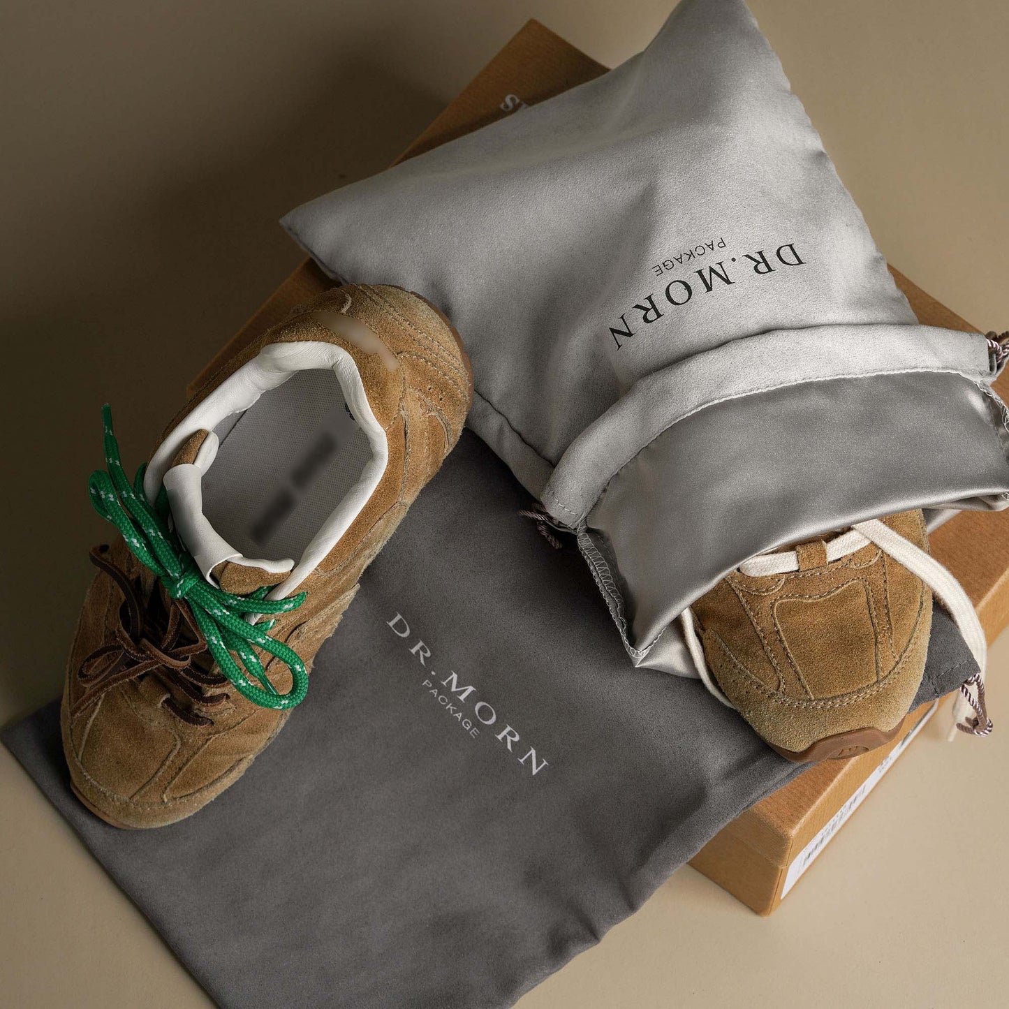 100pcs Suede Shoes Bag Custom Logo and Size Drawstring Bag SUE-141