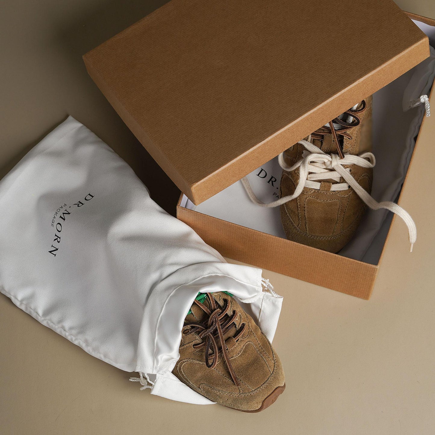 100pcs Suede Shoes Bag Custom Logo and Size Drawstring Bag SUE-141