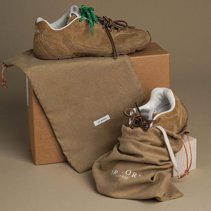 100pcs Suede Shoes Bag Custom Logo and Size Drawstring Bag SUE-141