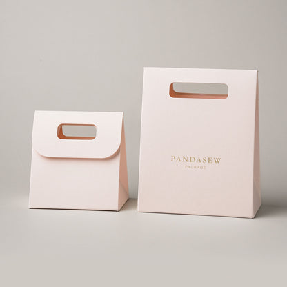 50pcs Customize Paper bag gift package bag with personalized logo wedding bag  Flat Packing STB-002