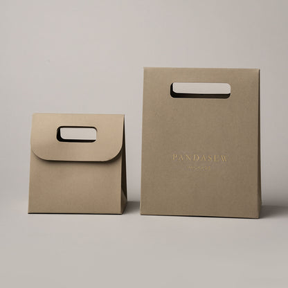 50pcs Customize Paper bag gift package bag with personalized logo wedding bag  Flat Packing STB-002