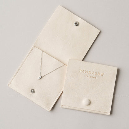 50pcs Snap Button Bags Custom Logo Microfiber Jewelry Pouch MCR-134