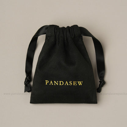 black drawstring package bag print logo