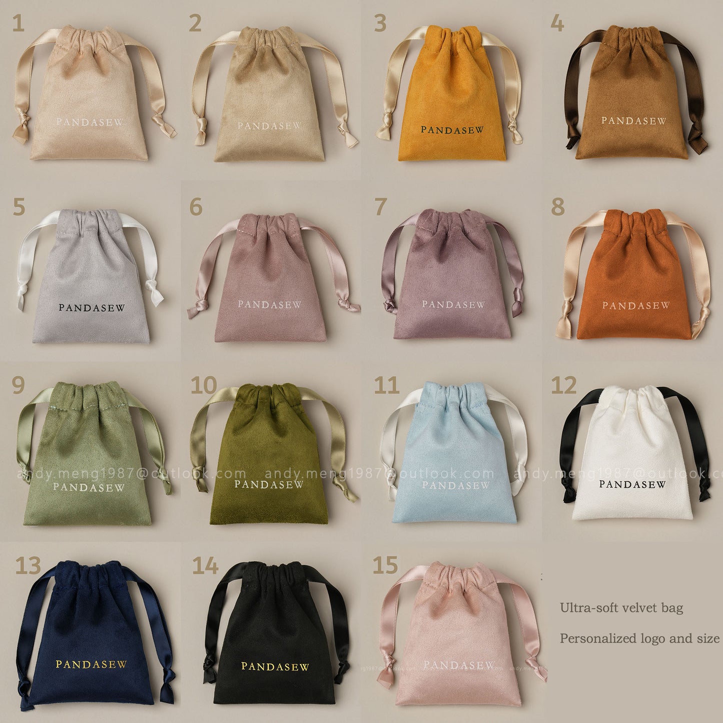 Ultra-Soft Double-sided Imitation sheepskin fabric Gift Jewlery Packaging Bag