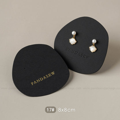 black earring cards deboss gold logo