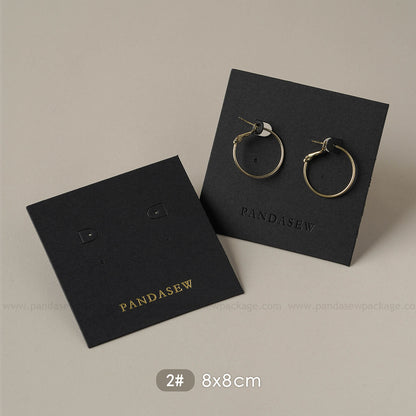 Pandasew earring cards deboss gold logo