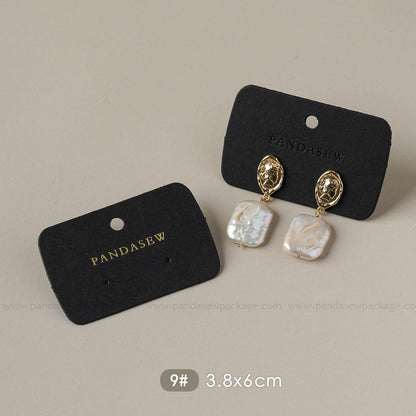 black earring cards deboss gold logo