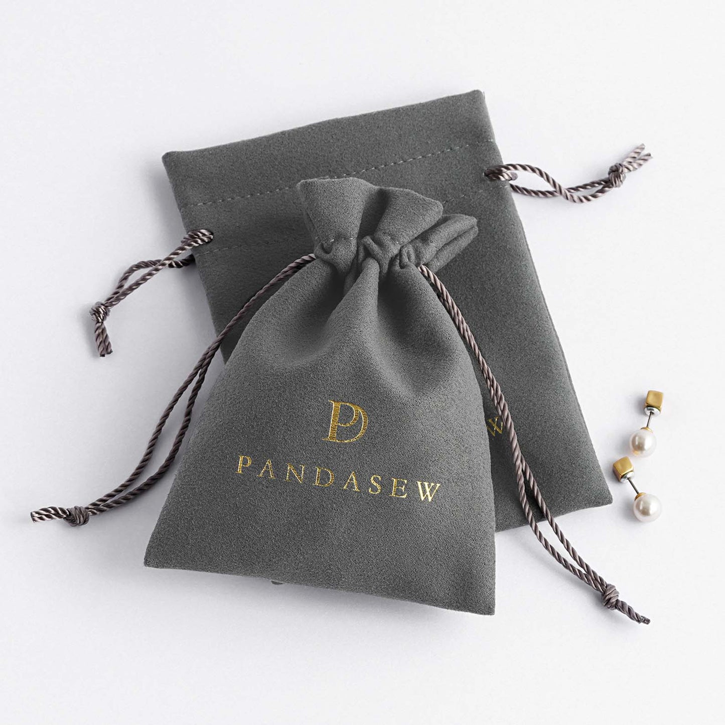 100pcs Velvet Jewelry Drawstring Bags Flower Top jewelry packaging Pandasew Custom Logo VEL-101