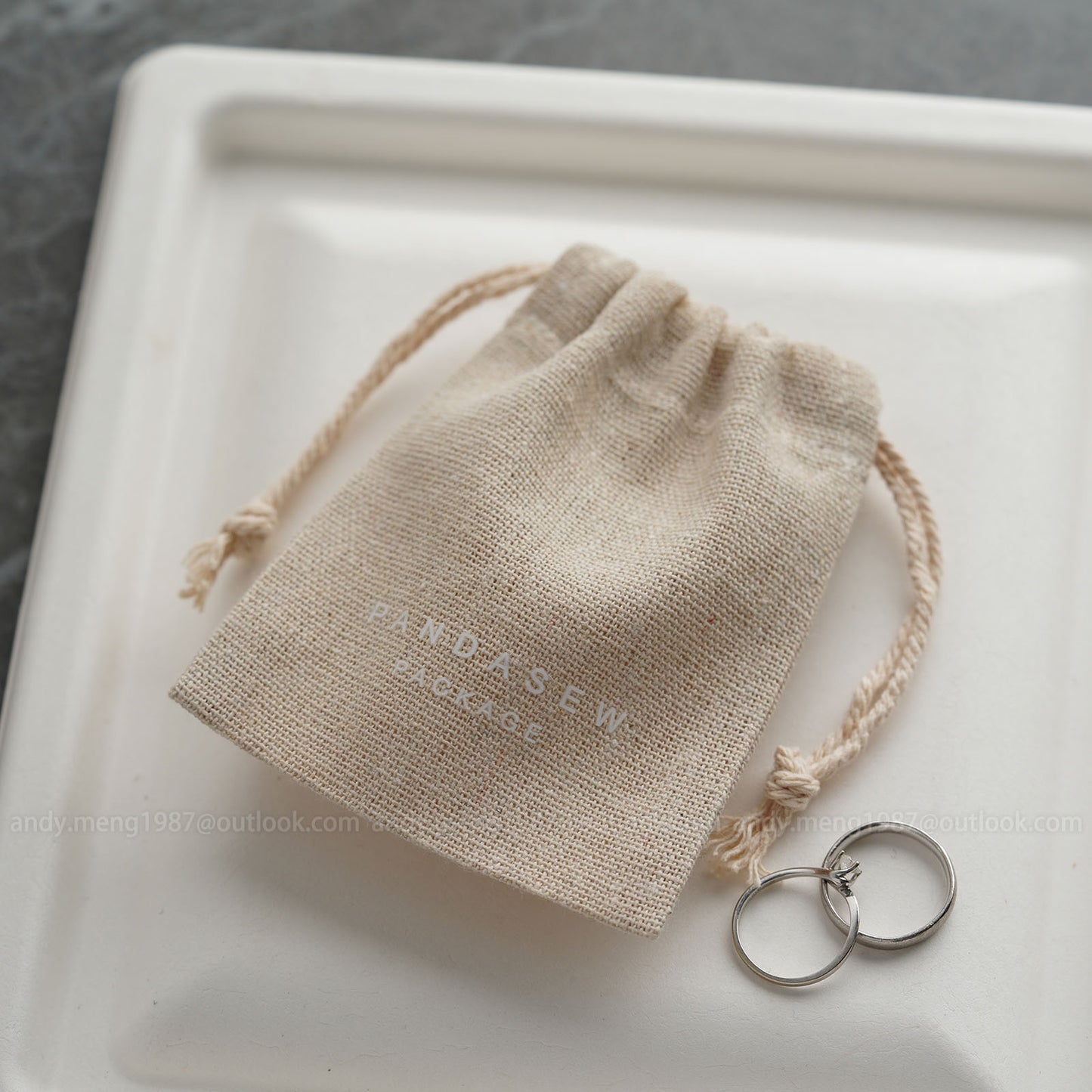Linen Drawstring Generic Top Jewelry Package Custom Logo produce any size bag