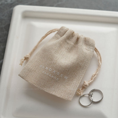 Linen Drawstring Generic Top Jewelry Package Custom Logo produce any size bag