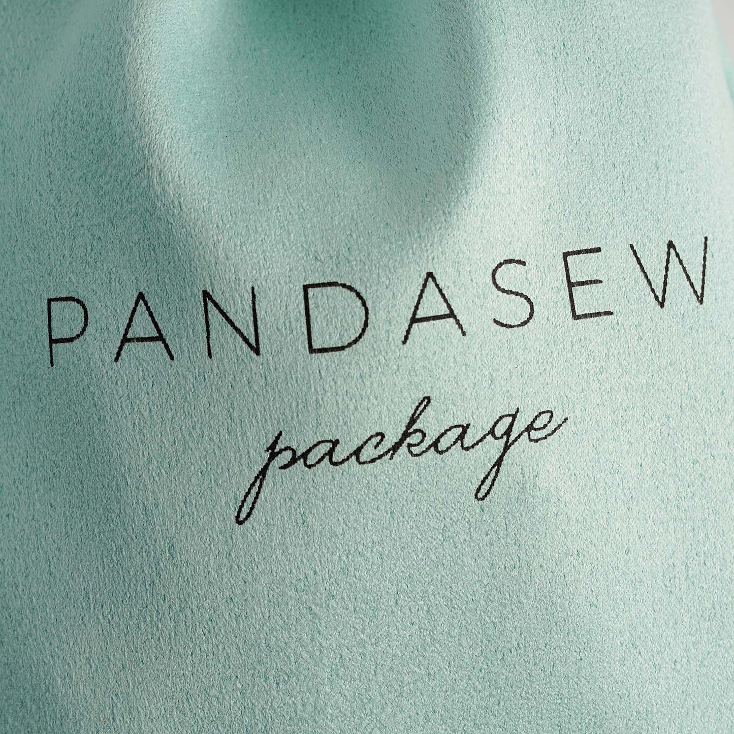 black silkscreen printing on green package bag