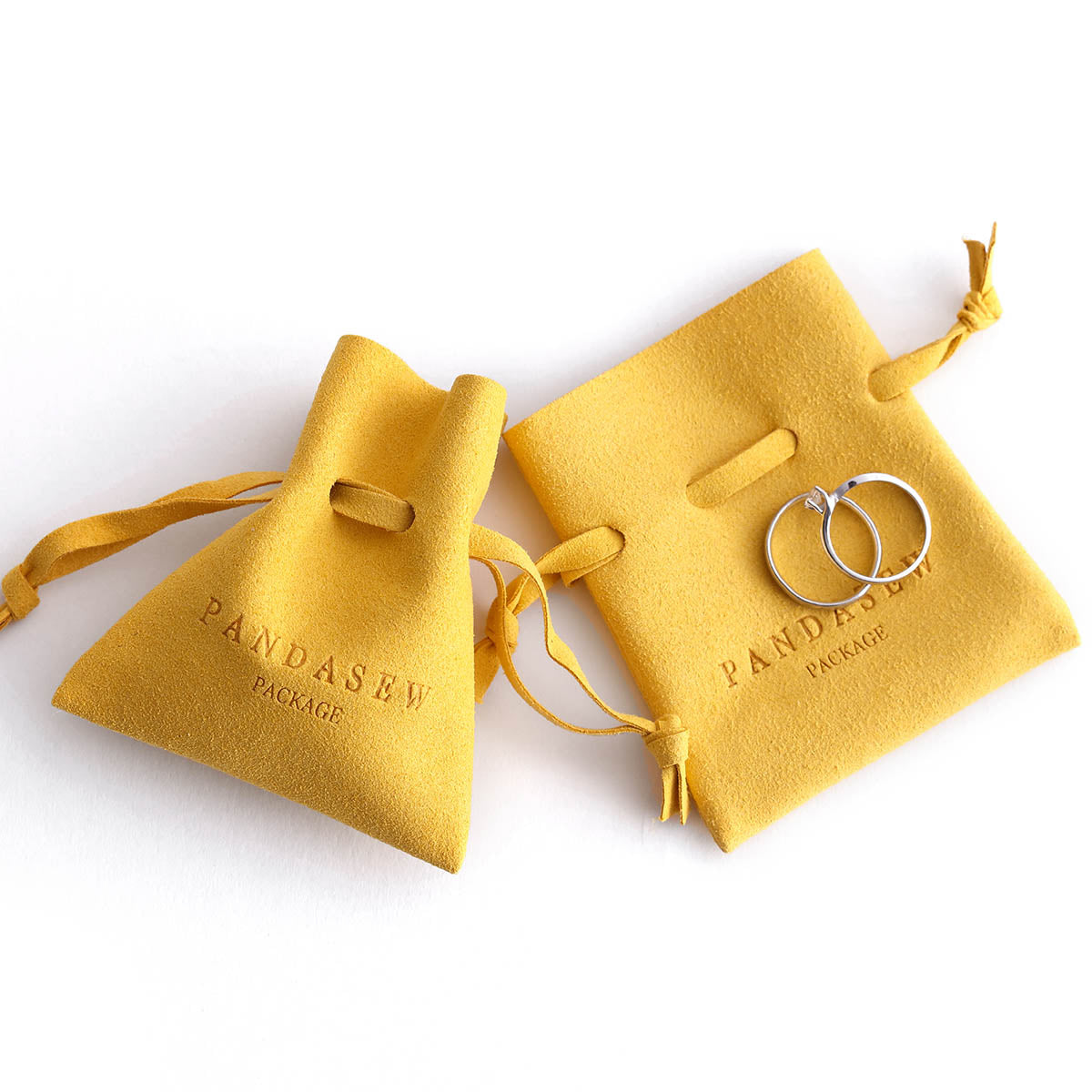 Micro Fabric Small Jewelry Pouches High Quality Fabric Jewelry Packaging  Suede Pouch With Button