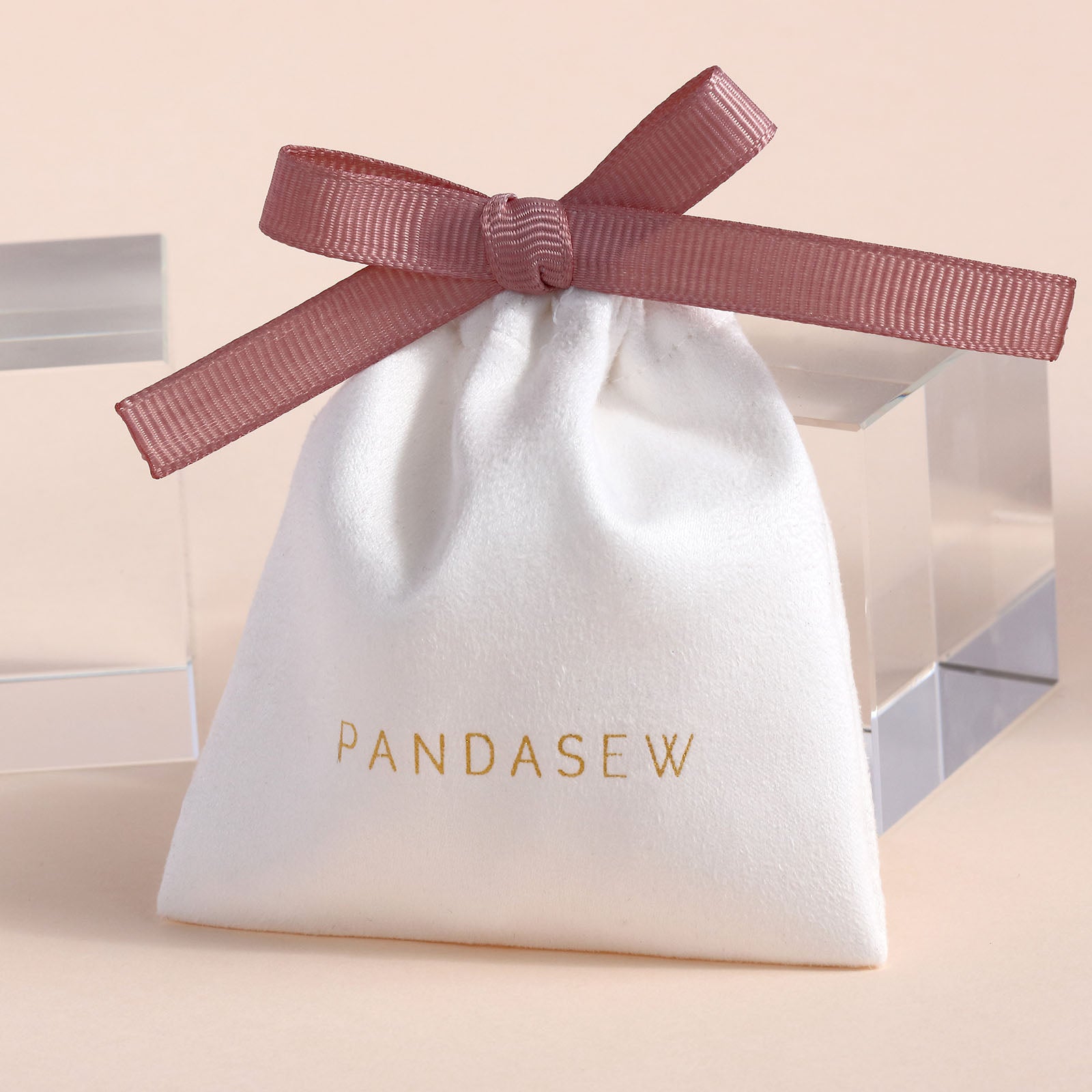 wedding gift bag, middle tied drawstring flannel bag for necklace/earrings/ring