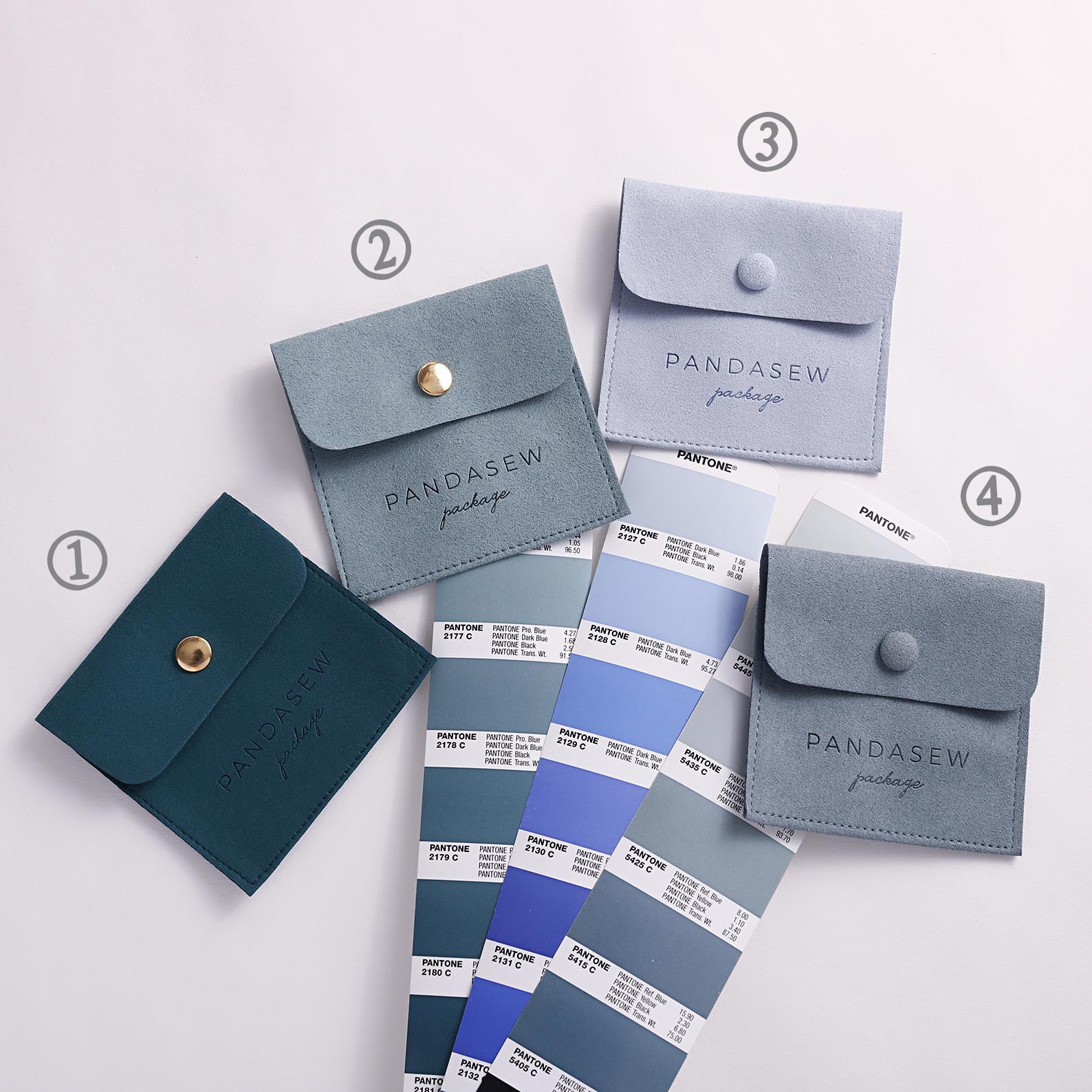 blue colors for style E button pouches
